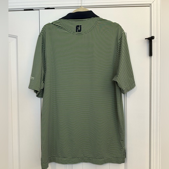 Men’s Medium FootJoy green and‎ blue striped golf shirt - Picture 2 of 9